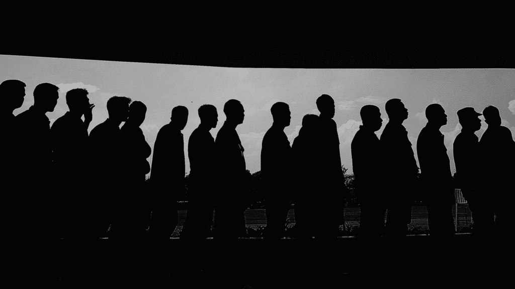Inbound Sales Menschen in der Schlange Inbound Sales